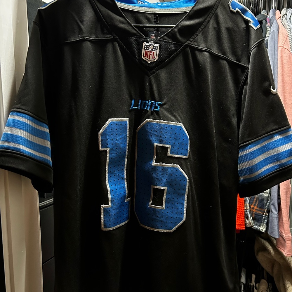 Detroit Lions Goff #16 Black Jersey